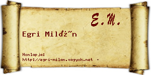 Egri Milán névjegykártya